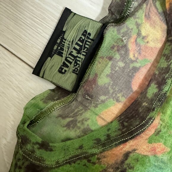 Jean Paul Gaultier green mesh top size M - Picture 5 of 11